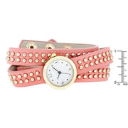Pink Mini Studded Wrap Watch freeshipping - Higher Class Elegance