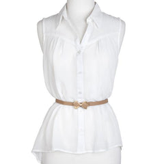 Taupe Bowtie Belt With Gold Trim freeshipping - Higher Class Elegance