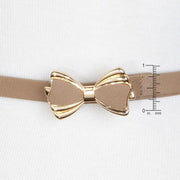 Taupe Bowtie Belt With Gold Trim freeshipping - Higher Class Elegance