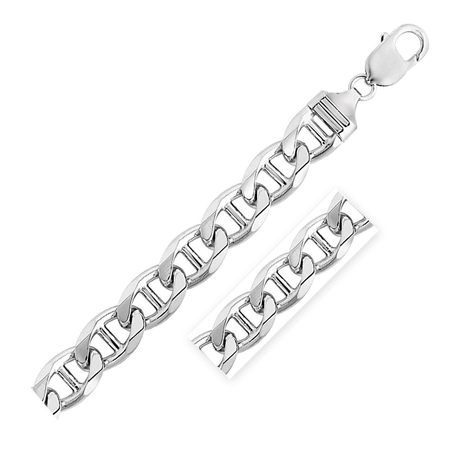 Sterling Silver Rhodium Plated Mariner Chain 10mm freeshipping - Higher Class Elegance