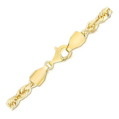 5.0mm 14k Yellow Gold Solid Diamond Cut Rope Chain freeshipping - Higher Class Elegance