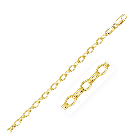 4.6mm 14k Yellow Gold Oval Rolo Chain freeshipping - Higher Class Elegance