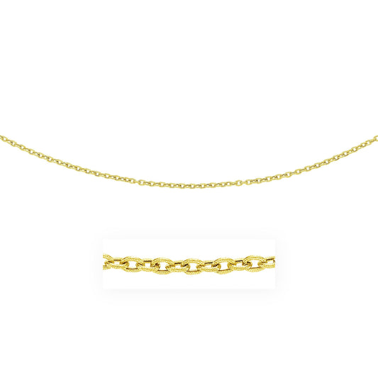 3.5mm 14k Yellow Gold Pendant Chain with Textured Links freeshipping - Higher Class Elegance