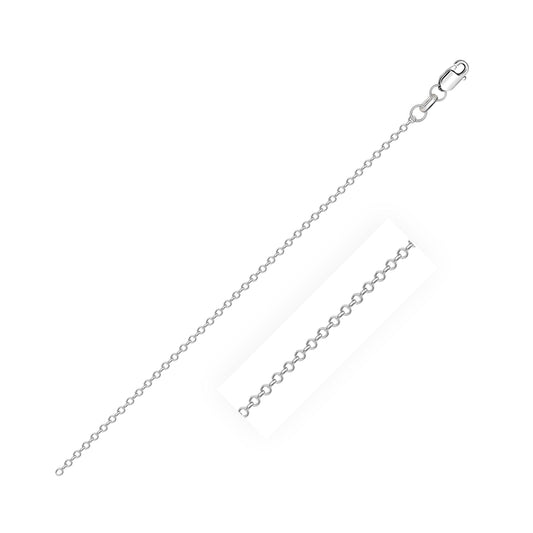 14k White Diamond Cut Cable Link Chain 0.8mm freeshipping - Higher Class Elegance