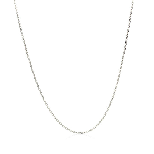 14k White Diamond Cut Cable Link Chain 0.8mm freeshipping - Higher Class Elegance