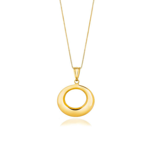 14k Yellow Gold Open Circle Drop Pendant freeshipping - Higher Class Elegance