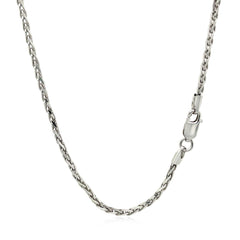 2.2mm Sterling Silver Rhodium Plated Wheat Chain freeshipping - Higher Class Elegance