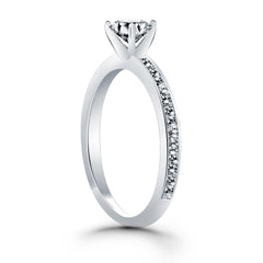 14k White Gold Classic Pave Diamond Band Engagement Ring freeshipping - Higher Class Elegance