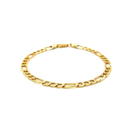 4.6mm 14k Yellow Gold Lite Figaro Bracelet freeshipping - Higher Class Elegance