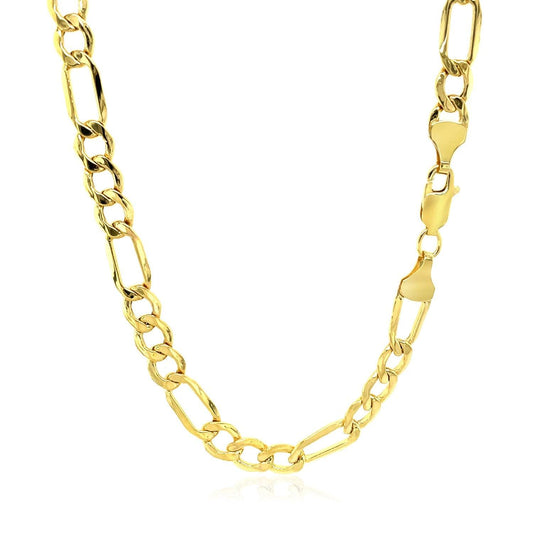 5.4mm 14k Yellow Gold Lite Figaro Chain freeshipping - Higher Class Elegance