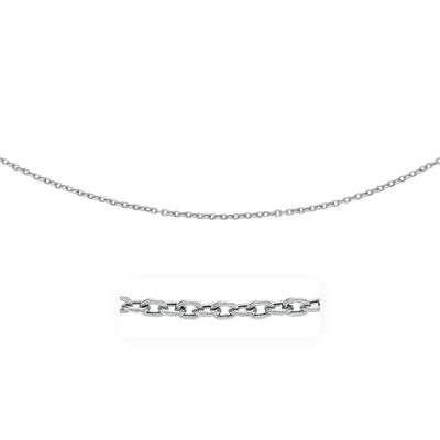 3.5mm 14k White Gold Pendant Chain with Textured Links freeshipping - Higher Class Elegance