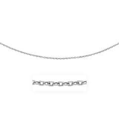3.5mm 14k White Gold Pendant Chain with Textured Links freeshipping - Higher Class Elegance