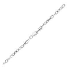 3.5mm 14k White Gold Pendant Chain with Textured Links freeshipping - Higher Class Elegance