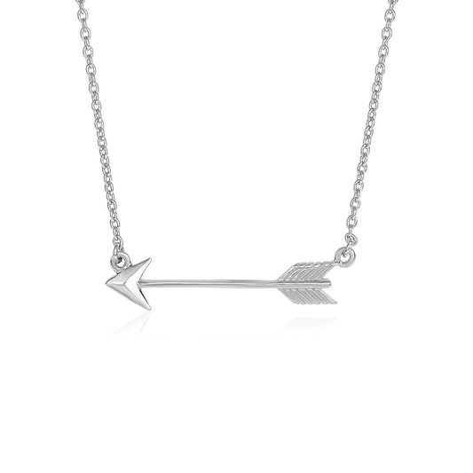 Necklace with Arrow in Sterling Silver freeshipping - Higher Class Elegance