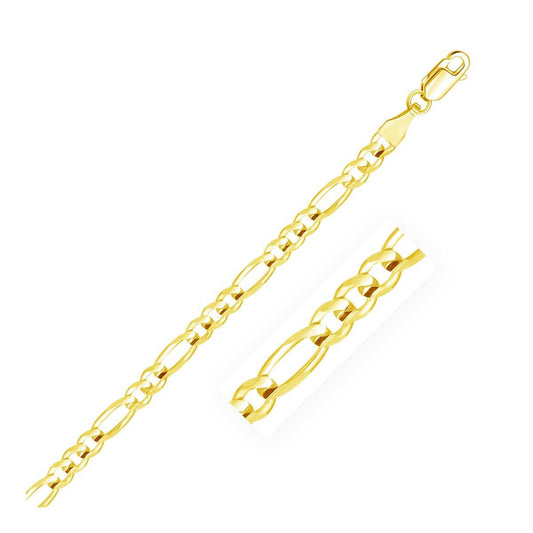 4.5mm 14k Yellow Gold Solid Figaro Bracelet freeshipping - Higher Class Elegance