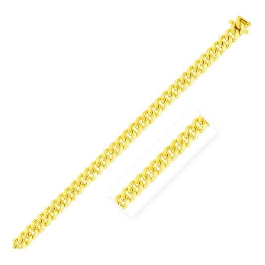 5.0mm 14k Yellow Gold Classic Miami Cuban Solid Bracelet freeshipping - Higher Class Elegance