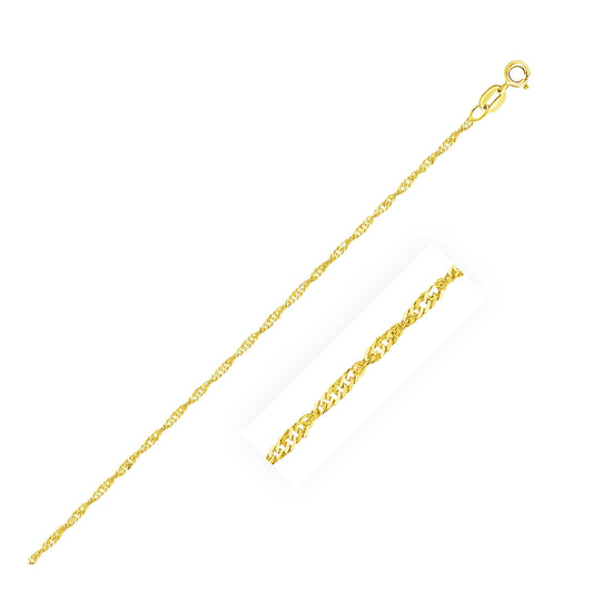 14k Yellow Gold Singapore Anklet 1.5mm freeshipping - Higher Class Elegance