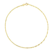 14k Yellow Gold Singapore Anklet 1.5mm freeshipping - Higher Class Elegance