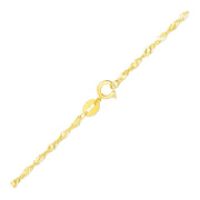14k Yellow Gold Singapore Anklet 1.5mm freeshipping - Higher Class Elegance