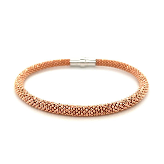 Sterling Silver Rhodium Plated Rose Gold Plated Popcorn Bangle freeshipping - Higher Class Elegance