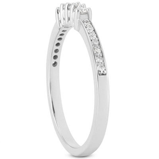 14k White Gold Wedding Band with Pave Set Diamonds and Prong Set Diamonds freeshipping - Higher Class Elegance