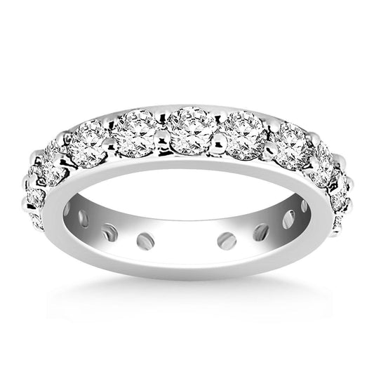 14k White Gold Round Cut Diamond Eternity Ring freeshipping - Higher Class Elegance