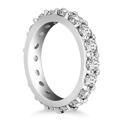 14k White Gold Round Cut Diamond Eternity Ring freeshipping - Higher Class Elegance