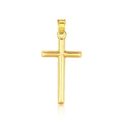 14k Yellow Gold High Polish Cross Pendant freeshipping - Higher Class Elegance
