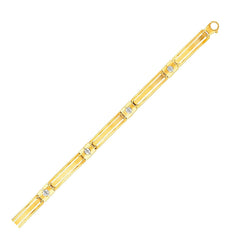 14k Two-Tone Gold Men's Bracelet with Screw Head Motif Accents freeshipping - Higher Class Elegance