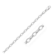 4.6mm 14k White Gold Oval Rolo Chain freeshipping - Higher Class Elegance