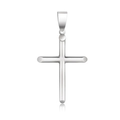 14k White Gold Slim Cross with Tapered Ends Pendant freeshipping - Higher Class Elegance