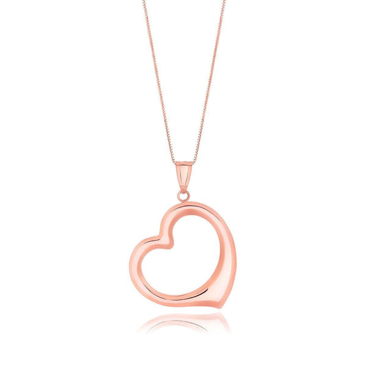 14k Rose Gold Floating Heart Drop Pendant freeshipping - Higher Class Elegance