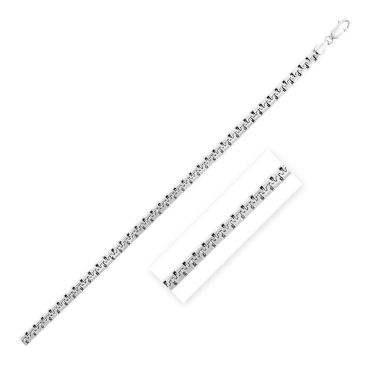 Sterling Silver Rhodium Plated Greek Box Chain 5.5mm freeshipping - Higher Class Elegance