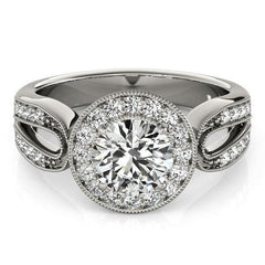 14k White Gold Teardrop Split Band Diamond Engagement Ring (1 1/3 cttw) freeshipping - Higher Class Elegance