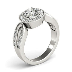 14k White Gold Teardrop Split Band Diamond Engagement Ring (1 1/3 cttw) freeshipping - Higher Class Elegance