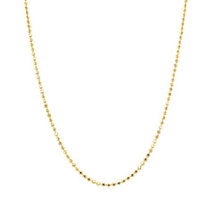 14k Yellow Gold Diamond-Cut Bead Chain 1.2mm freeshipping - Higher Class Elegance