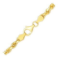 5.0mm 10k Yellow Gold Solid Diamond Cut Rope Chain freeshipping - Higher Class Elegance