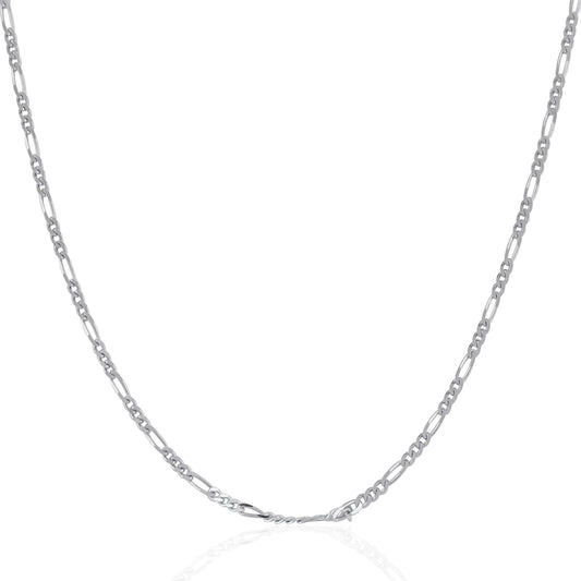 14k White Gold Solid Figaro Chain 1.9mm