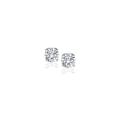 14k White Gold Diamond Four Prong Stud Earrings (1/4 cttw) freeshipping - Higher Class Elegance