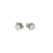 14k White Gold Diamond Four Prong Stud Earrings (1/4 cttw) freeshipping - Higher Class Elegance