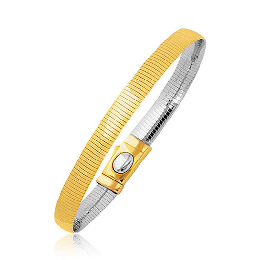 6.0 mm 14k Two Tone Gold Reversible Omega freeshipping - Higher Class Elegance