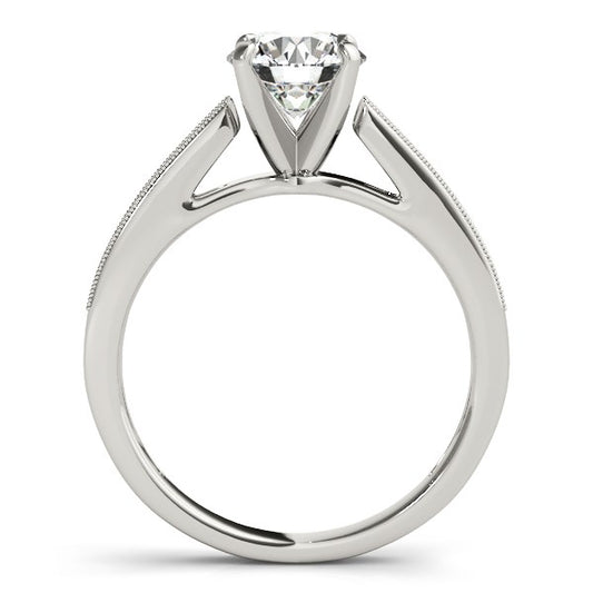 14k White Gold Antique Style Graduagted Diamond Engagement Ring (1 1/8 cttw)