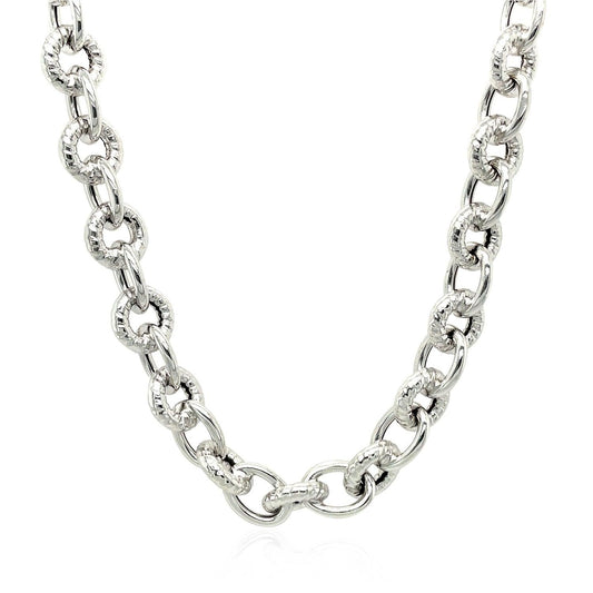 Sterling Silver Round Cable Inspired Chain Link Necklace freeshipping - Higher Class Elegance