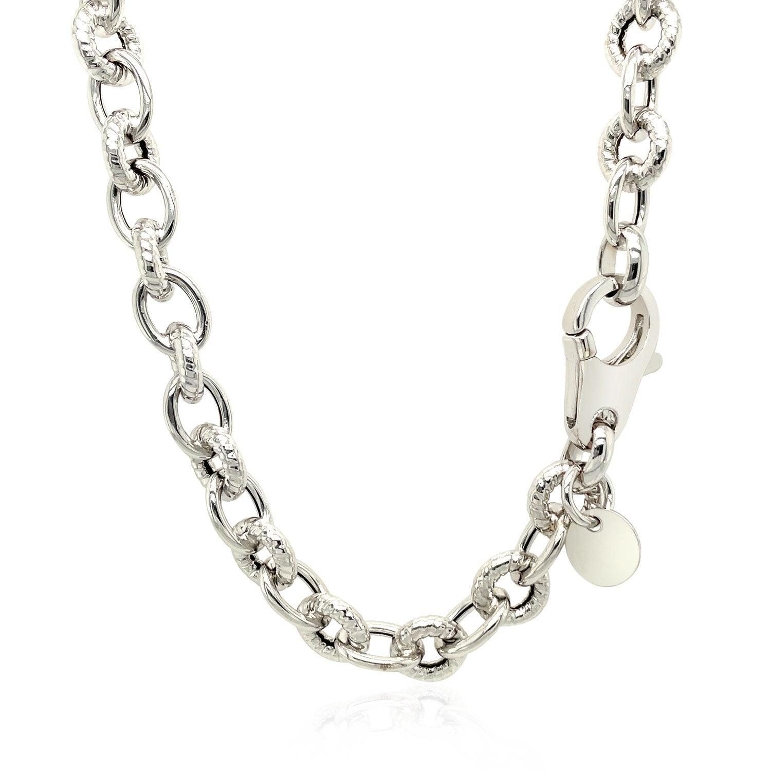 Sterling Silver Round Cable Inspired Chain Link Necklace freeshipping - Higher Class Elegance