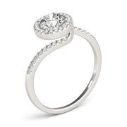 14k White Gold Halo Design Bypass Round Diamond Engagement Ring (5/8 cttw) freeshipping - Higher Class Elegance