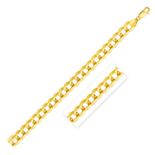 14k Yellow Gold Solid Curb Bracelet 11.23mm freeshipping - Higher Class Elegance