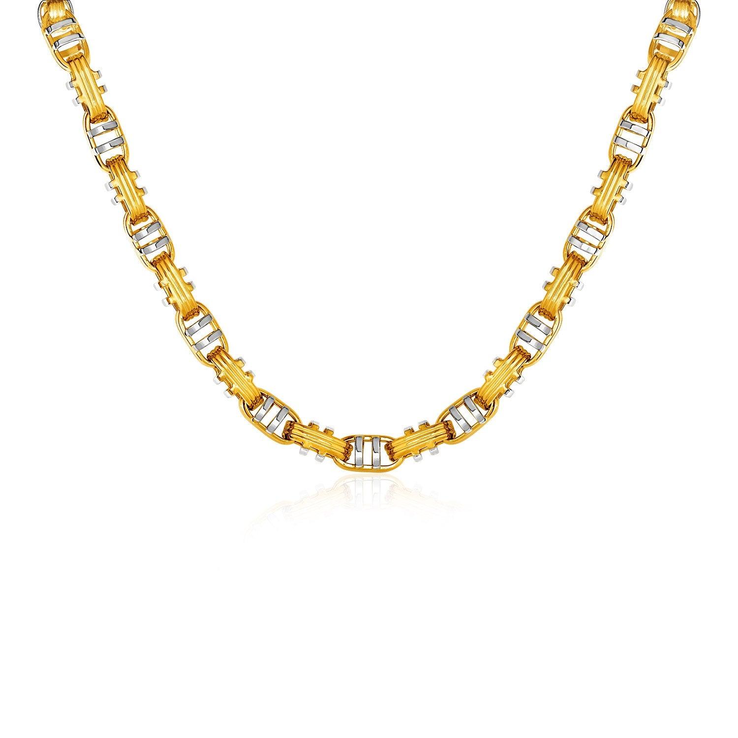 Two-Bar Mariner Link Necklace in 14k Two-Tone Gold freeshipping - Higher Class Elegance