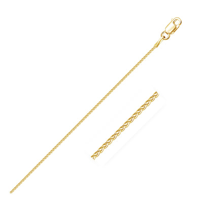 14k Yellow Gold Diamond Cut Round Wheat Chain 1.0mm freeshipping - Higher Class Elegance