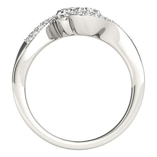 14k White Gold Curved Band Style Two Diamond Ring (5/8 cttw) freeshipping - Higher Class Elegance