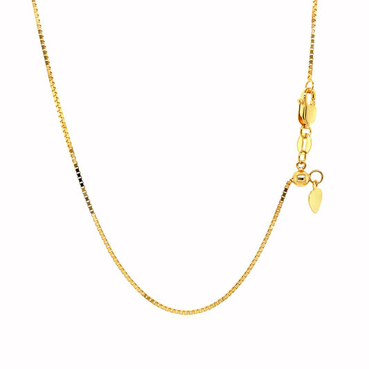 14k Yellow Gold Adjustable Box Chain 0.85mm